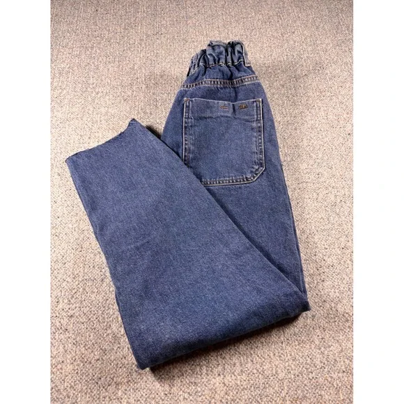 ZARA Womens Denim Jeans Paperbag Waist Cropped Raw Hem Med Wash Size 0 - Picture 9 of 9